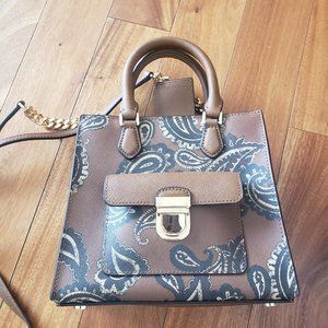 Michael Kors Bridgette Small Saffiano Pebbled Leather Brown Paisley